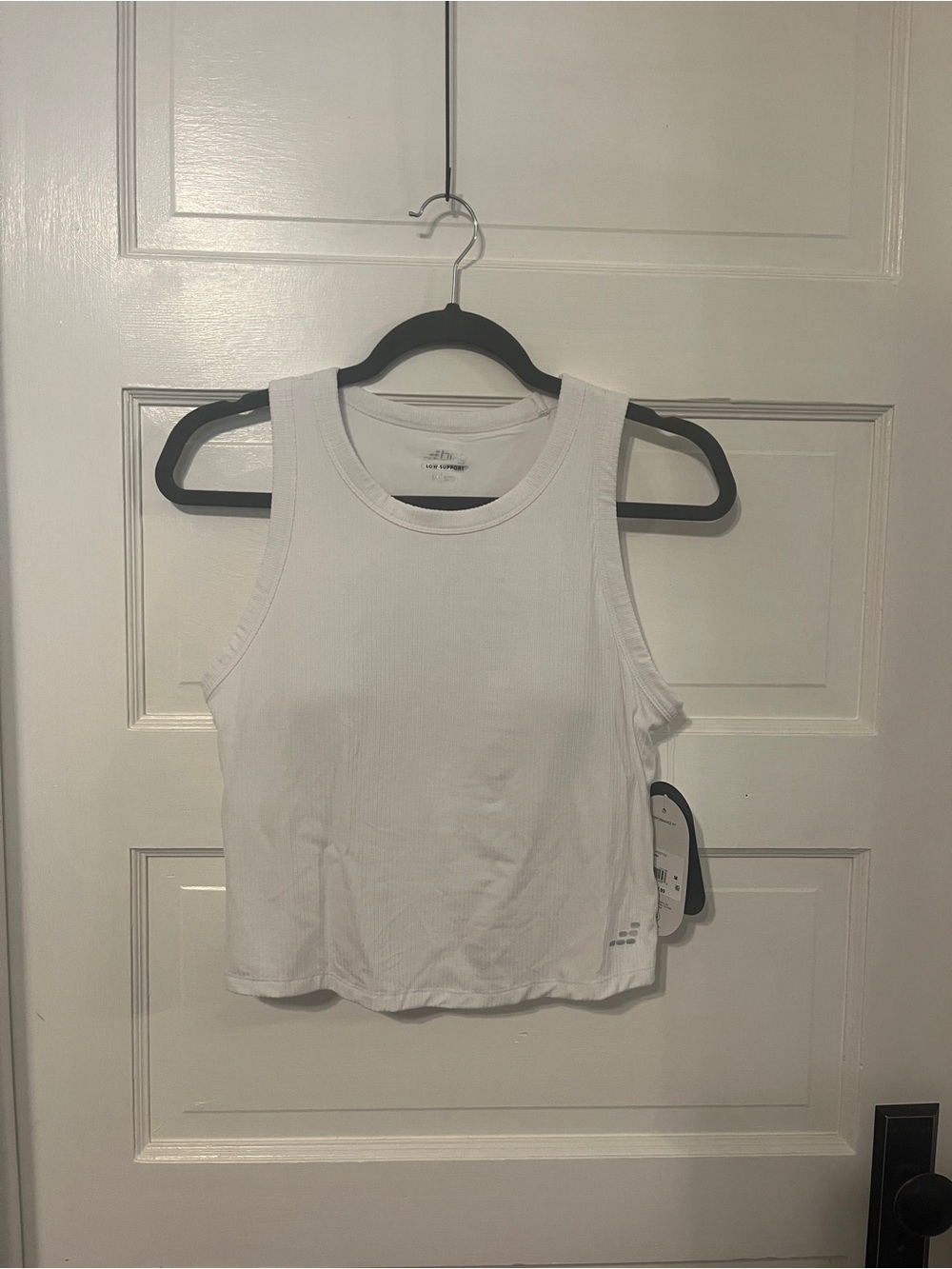 bcg White Ribbed Tank Crop Top